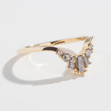 CROWN CONTOUR WEDDING BAND | 14K GOLD | SALT & PEPPER DIAMONDS