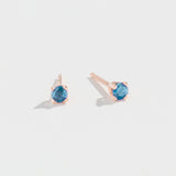 PRONG STUDS | 14K GOLD & AQUAMARINE