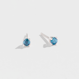 PRONG STUDS | 14K GOLD & AQUAMARINE