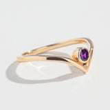 SOLITAIRE CHEVRON RING | 14K GOLD | AMETHYST