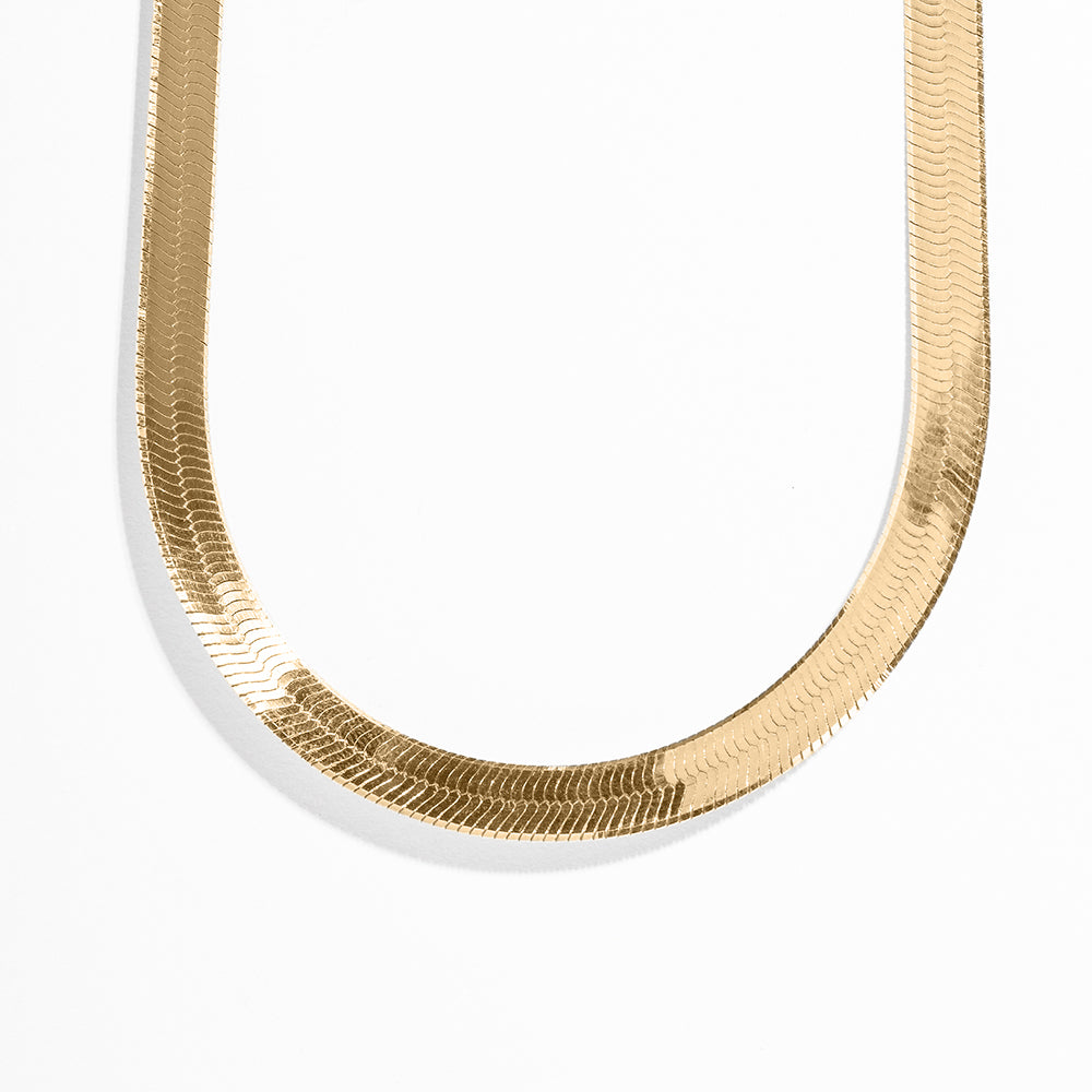 Herringbone Chain Women's Thick Gold Necklace THICK FLEXIBLE