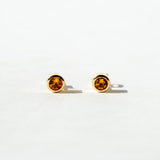 BEZEL CITRINE STUDS | 14K GOLD