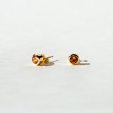 BEZEL CITRINE STUDS | 14K GOLD