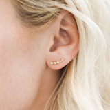WHITE CRAWLER EARRINGS