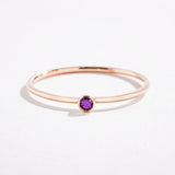 SOLITAIRE AMETHYST STACKER RING | 14K GOLD & AMETHYST