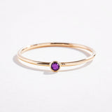 SOLITAIRE AMETHYST STACKER RING | 14K GOLD & AMETHYST