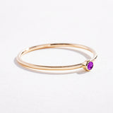 SOLITAIRE AMETHYST STACKER RING | 14K GOLD & AMETHYST