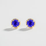 MATRIX HALO STUDS | 14K GOLD & TANZANITE