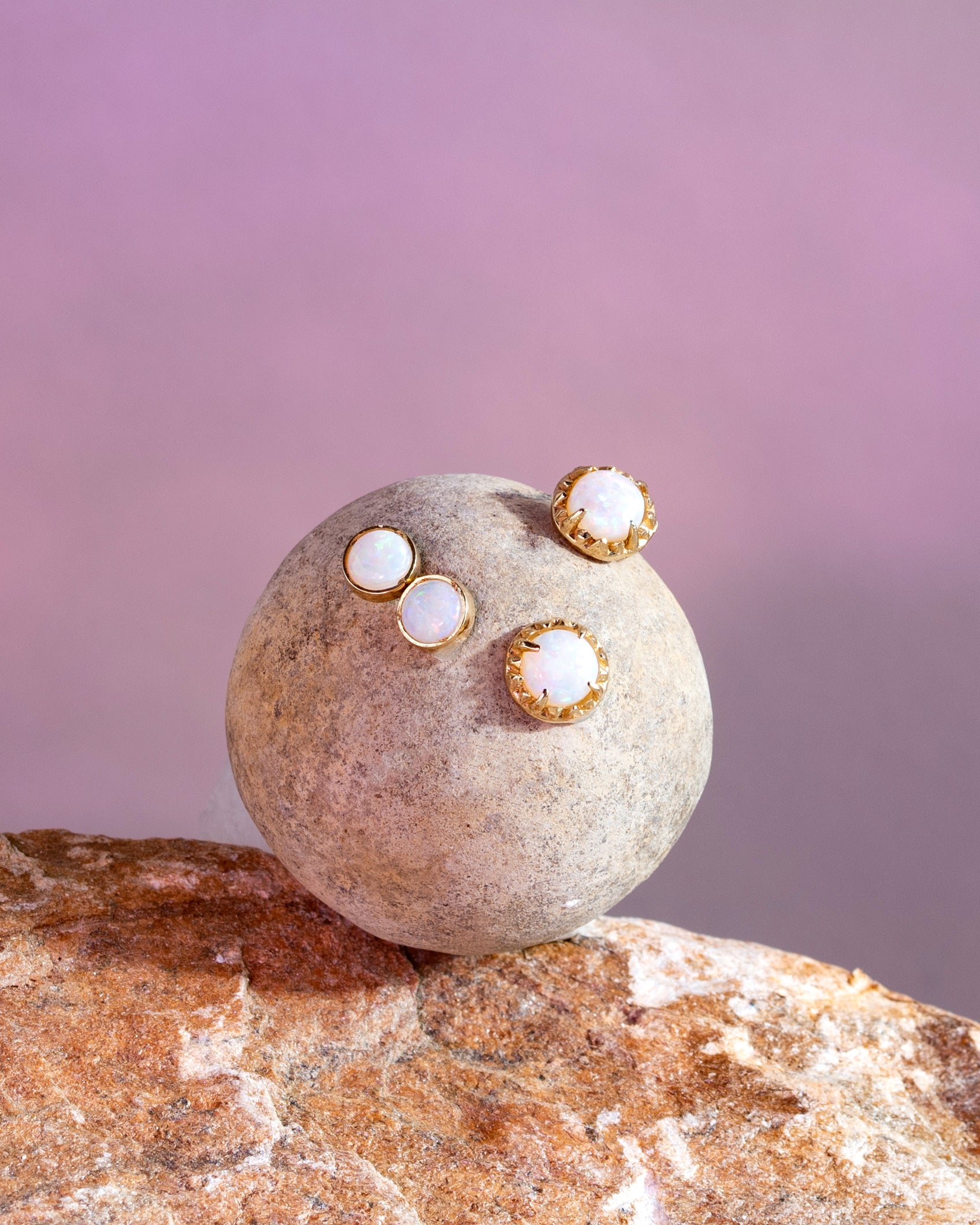 Two pairs of custom pearls and gold earrings handcrafted at Angela Monaco Jewelry, Philadelphia's Jewelry Store