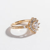 SALT AND PEPPER DIAMOND TEXTURED HALO ENGAGEMENT RING