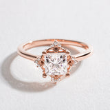 ENCHANTED HALO ENGAGEMENT RING | 14K GOLD & MOISSANITE