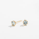 PRONG STUDS | 14K GOLD & AQUAMARINE