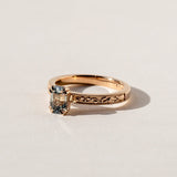 FLORAL SAPPHIRE SOLITARE ENGAEMENT RING