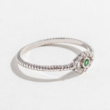DIAMOND EVIL EYE RING | 14K GOLD & EMERALD