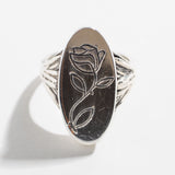 ROOTS SIGNET RING WITH ROSE ENGRAVING