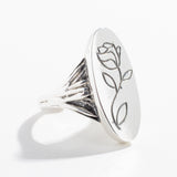 ROOTS SIGNET RING WITH ROSE ENGRAVING