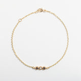 SAPPHIRE & DIAMOND BEZEL BRACELET | 14K GOLD | DIAMOND CUT CHAIN