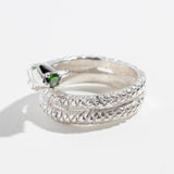 VINTAGE SNAKE RING | TSAVORITE GARNET & SILVER