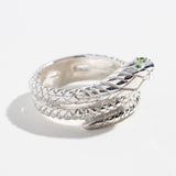 VINTAGE SNAKE RING | TSAVORITE GARNET & SILVER
