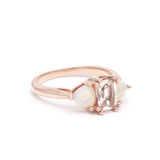 THREE STONE ENCHANTMENT ENGAGEMENT RING | 14K GOLD | MORGANITE & OPAL