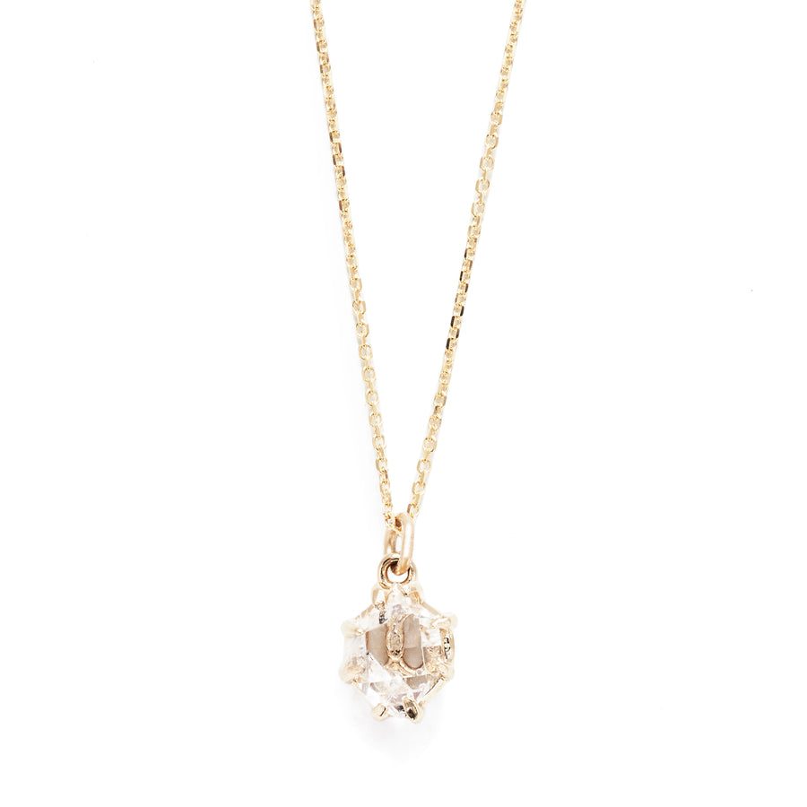 HERKIMER IN THE ROUGH NECKLACE | 14K GOLD