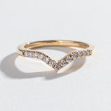 CURVED CHEVRON BAND | 14K GOLD & WHITE DIAMONDS