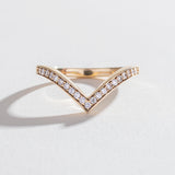 PAVE CHEVRON STACKING RINGS | 14k GOLD & WHITE DIAMOND