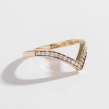 PAVE CHEVRON STACKING RINGS | 14k GOLD & WHITE DIAMOND