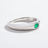 SINGLE GEM DOME RING | SILVER | EMERALD
