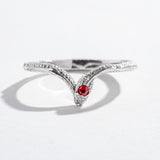 SNAKE CHEVRON RING | SILVER & RUBY