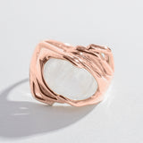 MOON CONNECTION RING | 14K GOLD & MOONSTONE