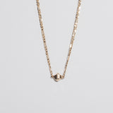 CRYSTAL NUGGET CONNECTOR WITH FIGARO CHAIN | 14K GOLD