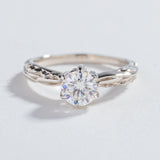 FACETED MATRIX SOLITAIRE ENGAGEMENT RING | 14K GOLD & HERKIMER