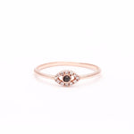 DIAMOND EVIL EYE RING | ROSE GOLD - AngelaMonacojewelry