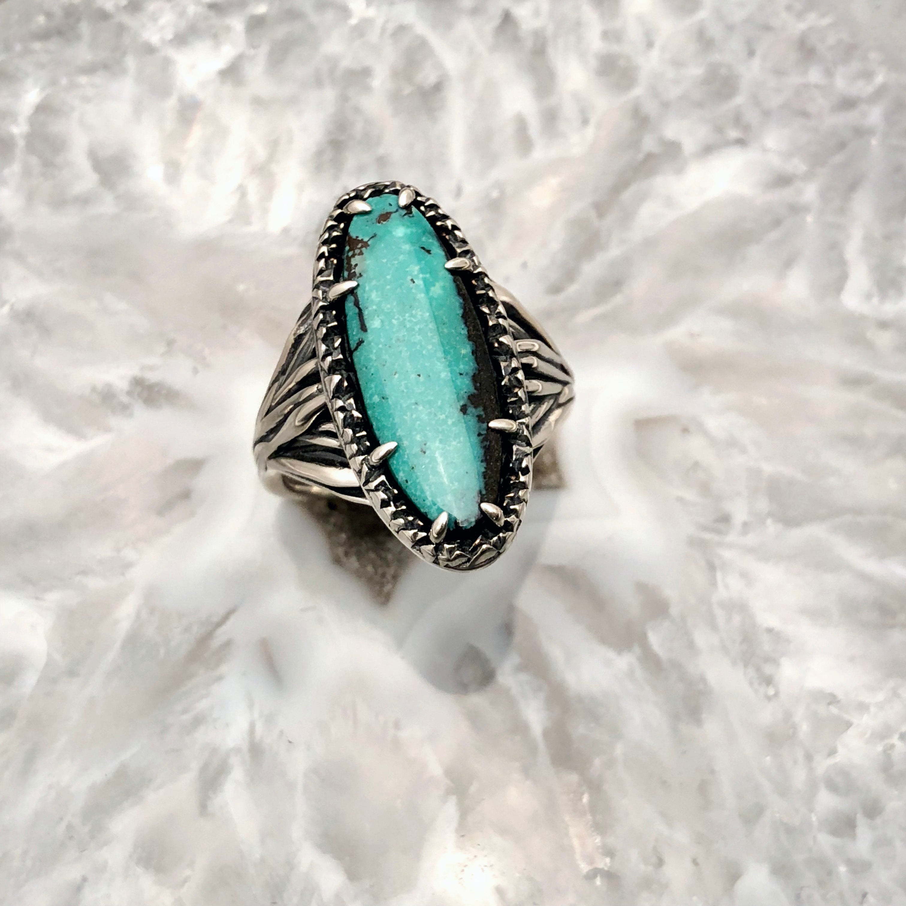 ROOTS TO SEED RING | SILVER & TURQUOISE - AngelaMonacojewelry