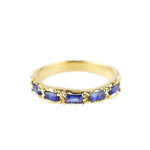 angela monaco jewelry philadelphia jeweler flow of life ring 14K yellow gold sapphire alternative wedding band