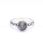 MATRIX HALO BEZEL RING | SILVER & LABRADORITE - AngelaMonacojewelry