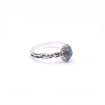 MATRIX HALO BEZEL RING | SILVER & LABRADORITE - AngelaMonacojewelry