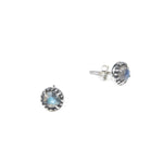 MATRIX HALO STUDS | SILVER & LABRADORITE - AngelaMonacojewelry