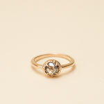 Angela Monaco Jewelry philadelphia matrix halo engagement ring 14k yellow gold salt and pepper diamond