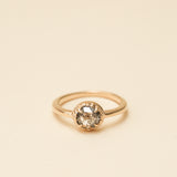 Angela Monaco Jewelry philadelphia matrix halo engagement ring 14k yellow gold salt and pepper diamond