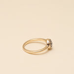 Angela Monaco Jewelry philadelphia matrix halo engagement ring 14k yellow gold salt and pepper diamond