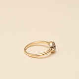 Angela Monaco Jewelry philadelphia matrix halo engagement ring 14k yellow gold salt and pepper diamond