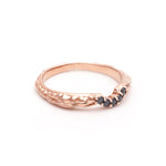 PAVE MATRIX CONTOUR BAND | ROSE GOLD & BLACK DIAMOND - AngelaMonacojewelry
