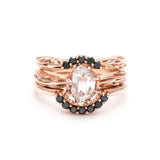 RAW SOLITAIRE UNION (No. 05) | ROSE GOLD & BLACK DIAMOND - AngelaMonacojewelry