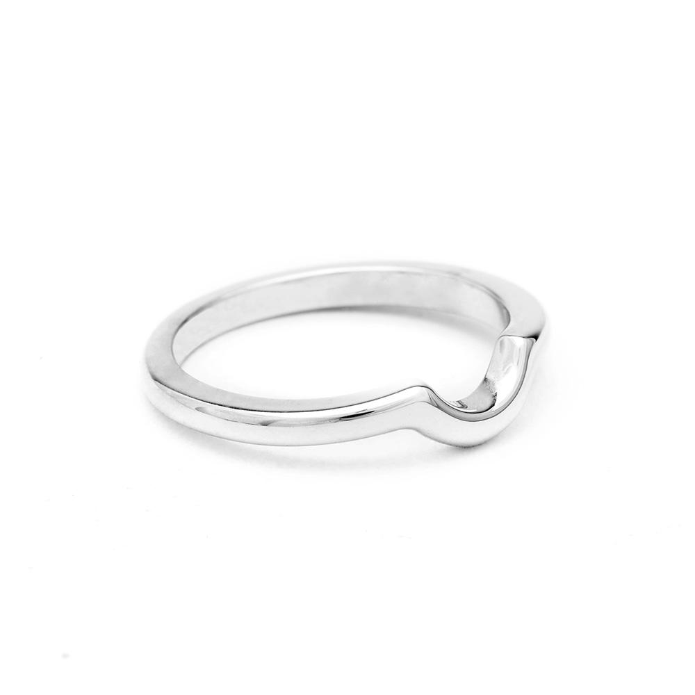 SIMPLE ARC CONTOUR BAND | SILVER - AngelaMonacojewelry