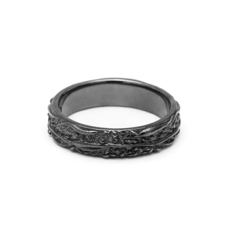 Rings - WIDE MATRIX BAND | BLACK RHODIUM