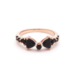 TRILLION PRAXIS CONTOUR BAND | ROSE GOLD & ONYX - AngelaMonacojewelry
