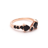 TRILLION PRAXIS CONTOUR BAND | ROSE GOLD & ONYX - AngelaMonacojewelry