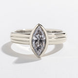 STACKED MARQUISE SOLITARE ENGAGEMENT RING | 14K GOLD & DIAMOND